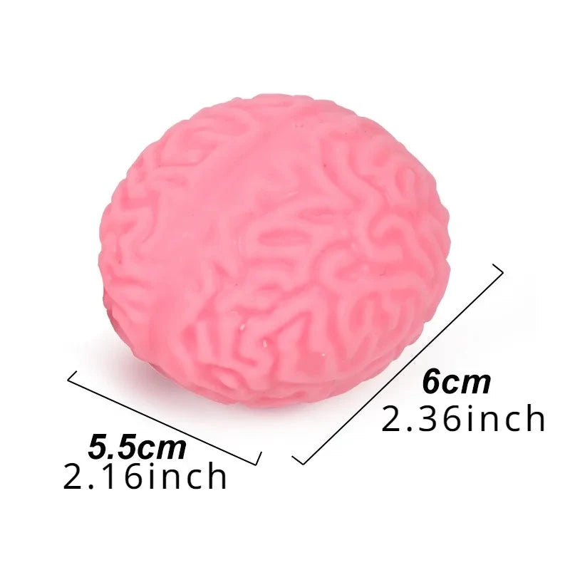 Cute Brain Squishy Stress Ball Funny Squeeze Ornament Party Favor Easter Halloween Birthday Festival Gift